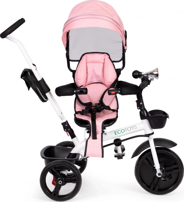 ECOTOYS Tricycle, Poussette Sport - rose