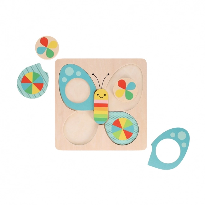 Petit Collage Puzzle en bois papillon