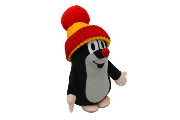 Krtek avec bonnet rouge-jaune debout 28cm en sachet