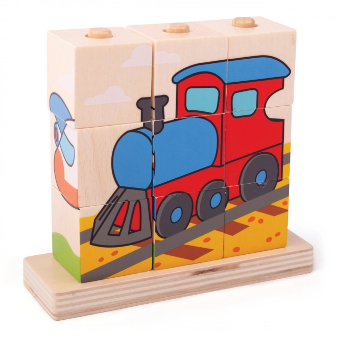 Puzzle en bois Bigjigs Baby Véhicules