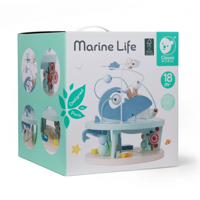 Jeu de Labyrinthe en Bois Monde Marin pour enfants à partir de 18 mois