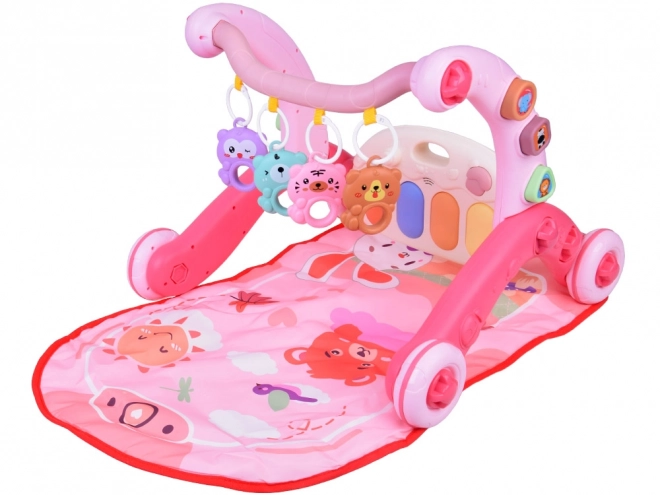 Tapis d'éveil jouet pour bébés 3 en 1 rose