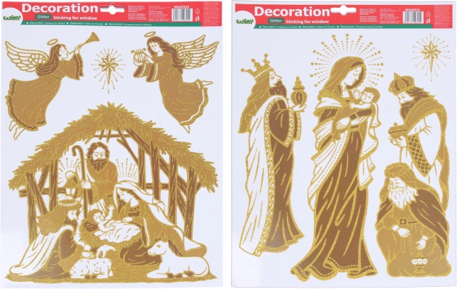 Décoration de fenêtre Crèche 41 × 29 cm Noël