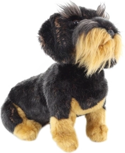 Teckel en peluche avec laisse 29 cm