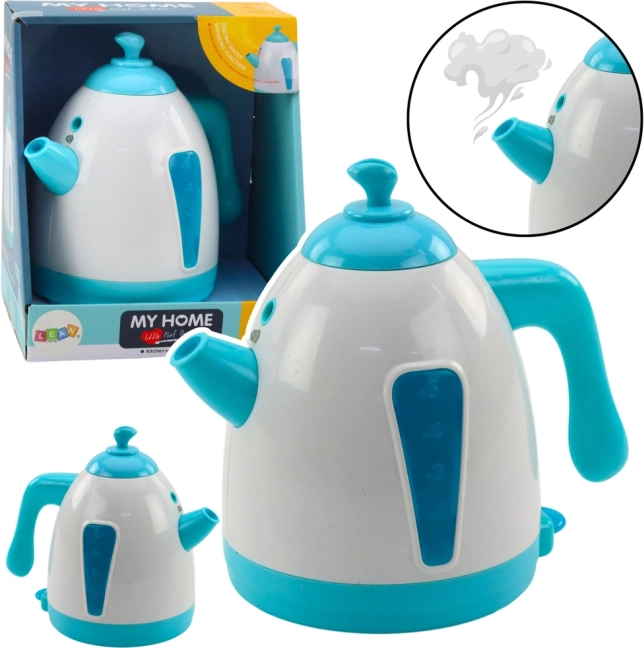 Bouilloire électrique pour enfants avec effets et vapeur, turquoise