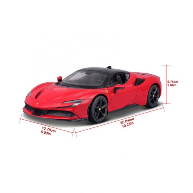 Modèle métallique Ferrari SF90 Stradale rouge 1:18