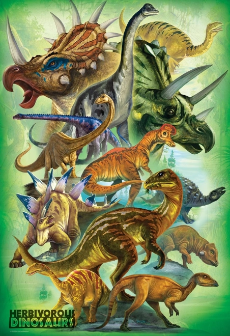 EUROGRAPHICS puzzle dinosaures herbivores 100 pièces