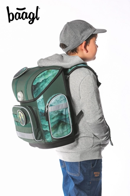 Ensemble scolaire Baagl Ergo Dino: cartable, trousse et sac