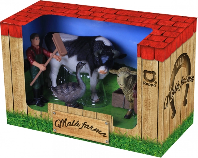 Coffret Ferme – figurines d’animaux et fermier, 5 pcs + accessoires