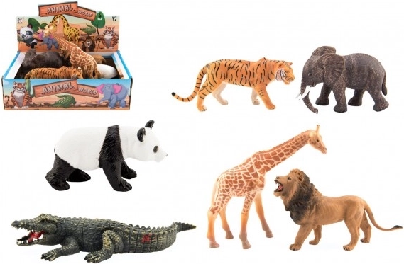 Set de figurines d’animaux de safari en plastique, 6 pcs (11–17 cm)