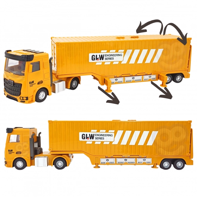 Woopie ensemble de construction avec camion 6en1 avec grue et accessoires