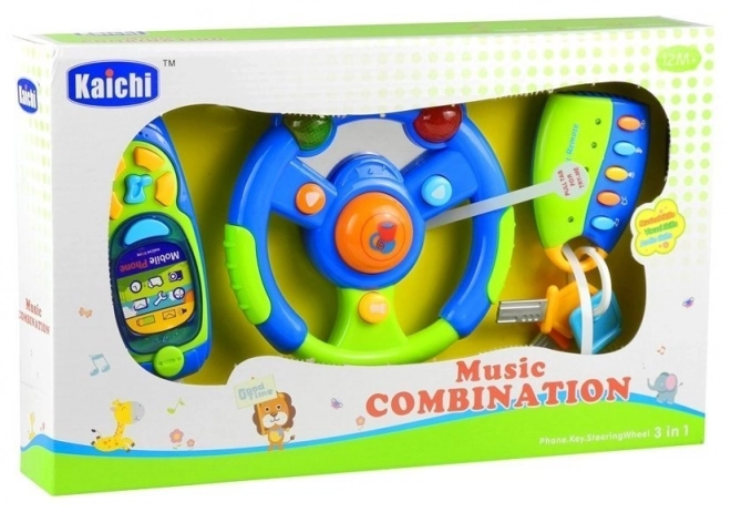 Ensemble de musique interactif pour enfants - volant, téléphone et clés