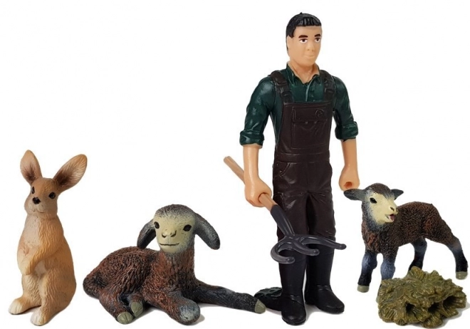 Ensemble de figurines Ferme : Animaux domestiques et fermier