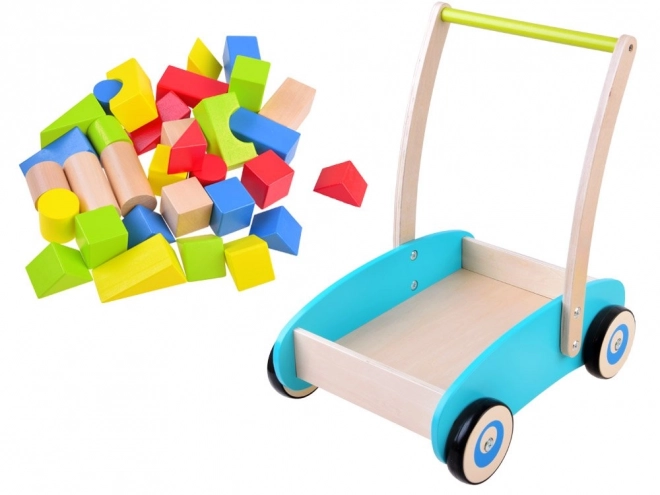 Trotteur en bois avec blocs pour enfants