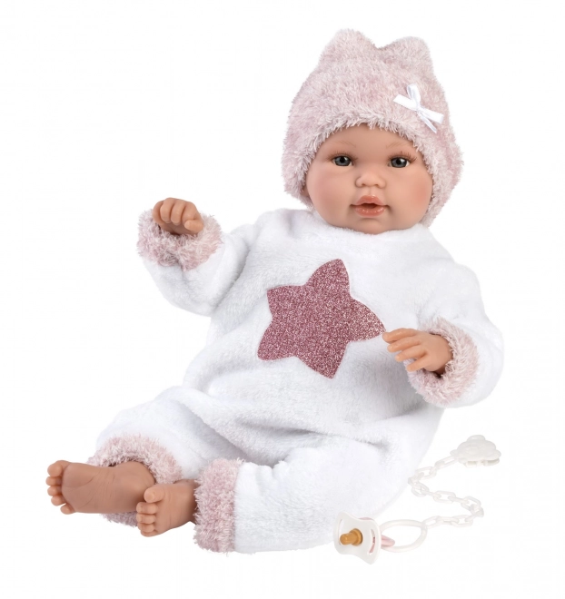 Llorens 63648 NOUVEAU NÉ - poupée réaliste bébé avec sons et corps en tissu doux - 36 cm