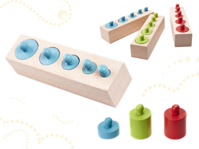 Poids colorés d'insertion en bois Montessori