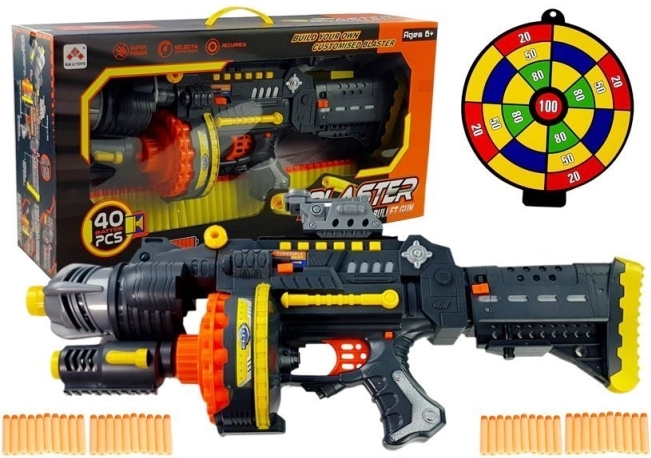 Pistolet électrique à fléchettes en mousse avec cible