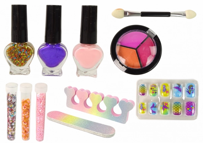 Ensemble de maquillage et décoration d'ongles Arc-en-ciel