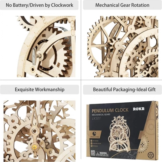 Horloge à pendule - Maquette en bois 3D