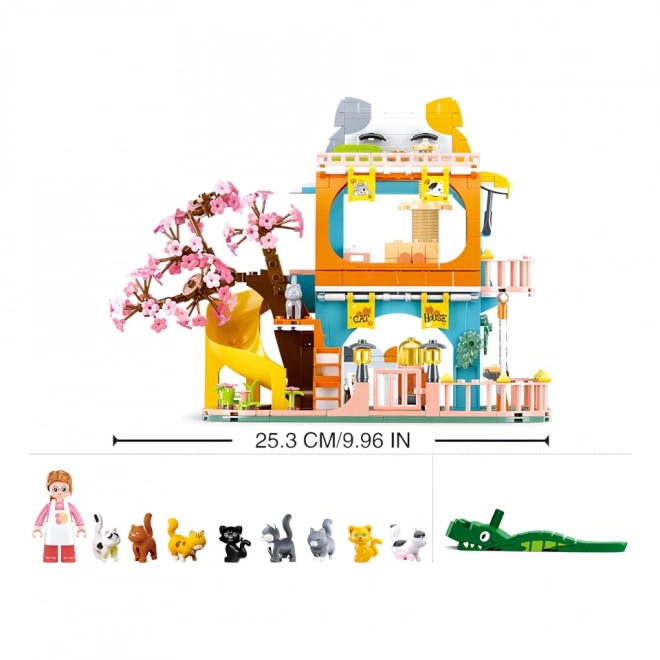 Sluban Girls Dream M38-B1089 Maison avec neuf chats