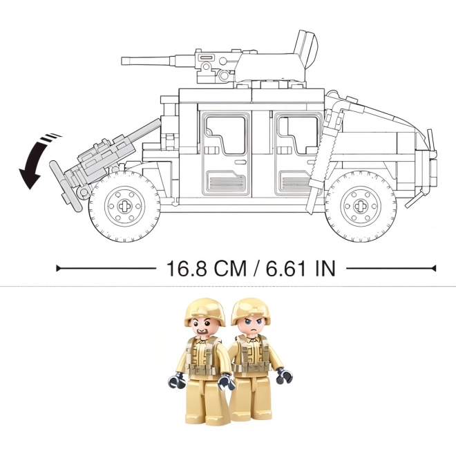 Sluban Army Model Bricks M38-B0837 Hummer véhicule de combat tout-terrain