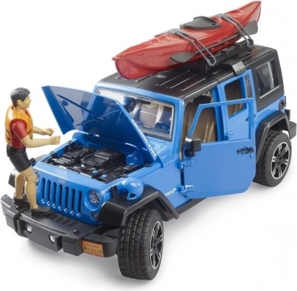 Bruder Jeep Wrangler Rubicon avec kayak et figurine 1:16