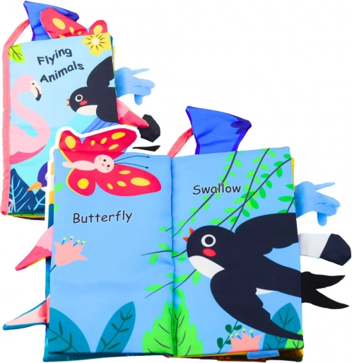 Livre sensoriel souple avec oiseaux et sifflet
