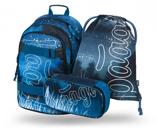 ENSEMBLE BAAGL 3 Skate Steel: sac à dos, trousse, sac