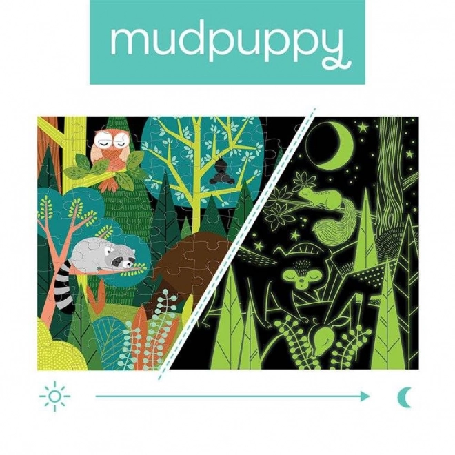 Mudpuppy - puzzle Brillant dans l'Obscurité Monde forestier 100 pièces