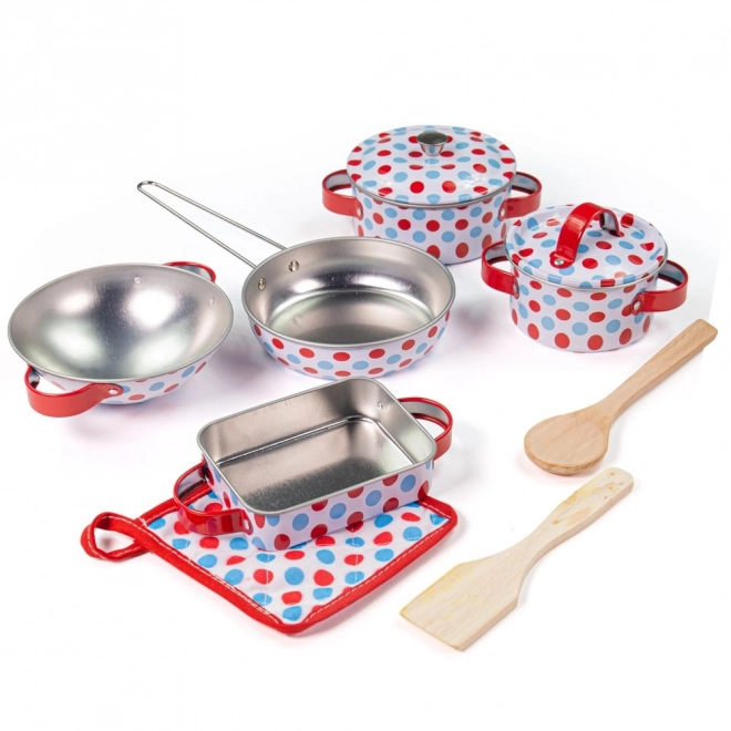 Bigjigs Toys Set d'ustensiles à pois