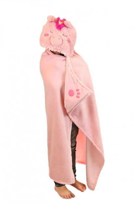 Cozy Noxxiez BL822 Licorne - couverture chaude avec capuche et poches patte d'animal
