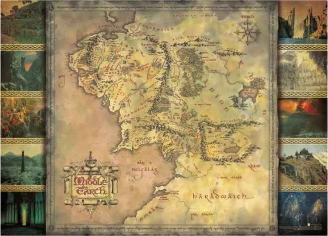 Puzzle Le Seigneur des Anneaux – carte de la Terre du Milieu 1000 pièces