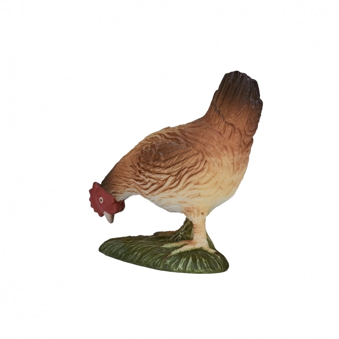 Figurine réaliste poule se nourrissant