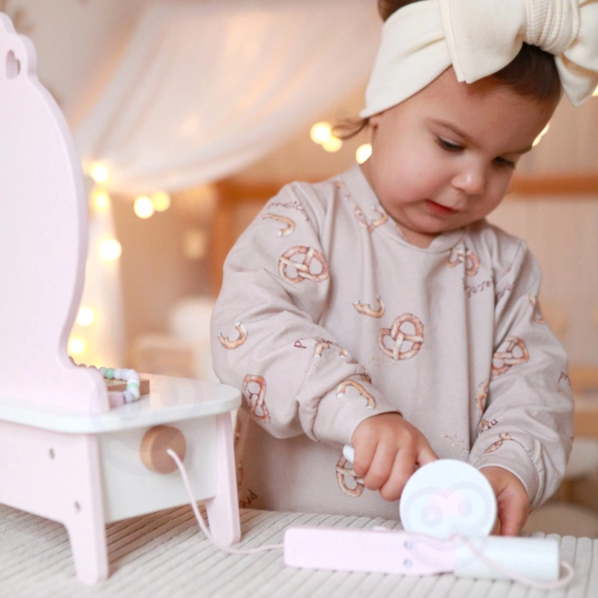 Coiffeuse en bois pour enfants avec miroir et accessoires Classic World