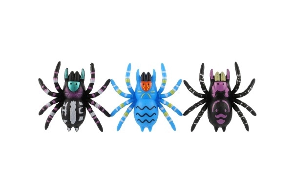 Araignée grimpante en plastique sur verre 8cm 3 couleurs sur carte