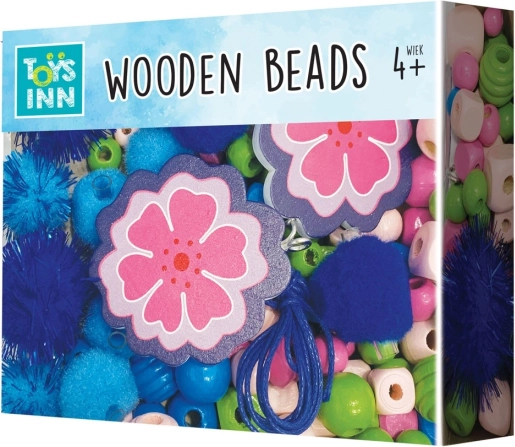 Perles en bois petites bleues – kit créatif pour fabriquer des bijoux