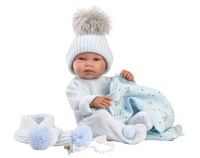 Llorens 84337 NOUVEAU-NÉ GARÇON - poupée réaliste bébé avec corps tout en vinyle - 43 cm