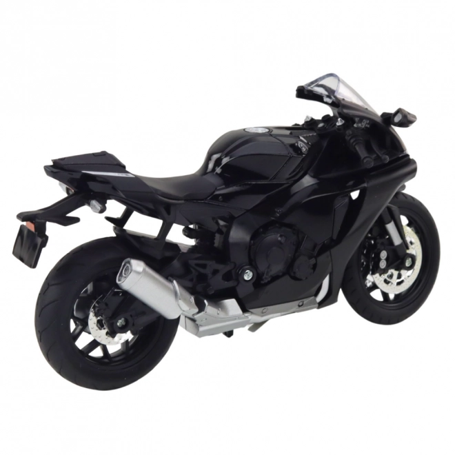 Modèle de moto sportive noir avec des éléments métalliques 1:12