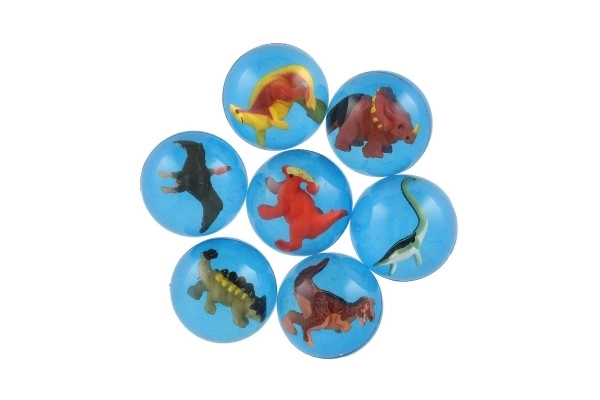 Balle/ballon avec dinosaure 4cm assortiment de types 32 pièces dans un pot