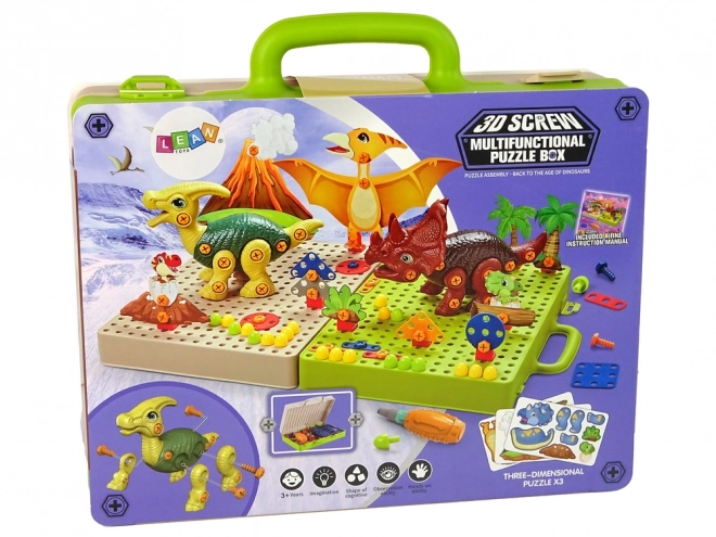 Kit de construction avec dinosaures et tournevis