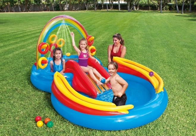 Grand centre aquatique avec toboggan 297 x 193 x 135 cm
