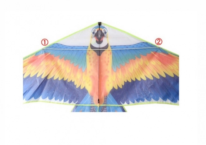Grand cerf-volant oiseau longue queue rubans perroquet coloré 250cm x 140cm