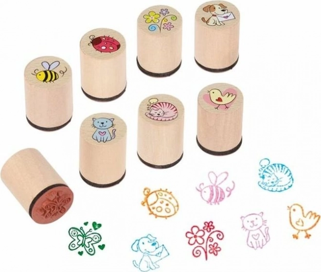 GOKI Tampons en bois - Animaux de la prairie 1 pièce (assortiment)