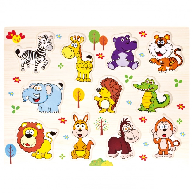 Bino Puzzle safari en bois 11 pièces