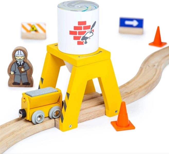 Bigjigs Rail silo à ciment – accessoire en bois pour circuit de train