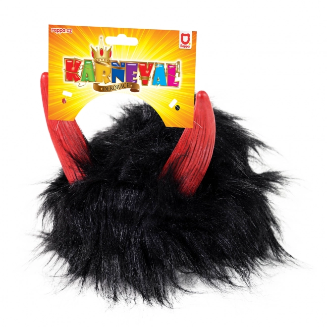 Perruque diable noire avec cornes