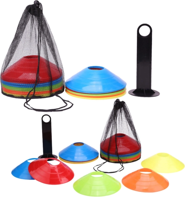 Set de cônes d’entraînement avec support et sac 50 pcs