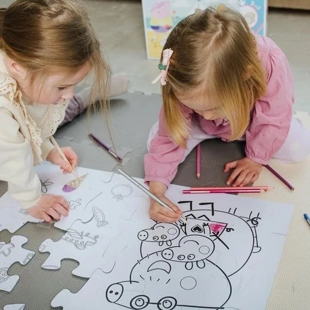 Puzzle 3 en 1 GÉANT recto-verso 15 pièces Peppa Pig 60x40cm en boîte 40x27x6cm 24m+