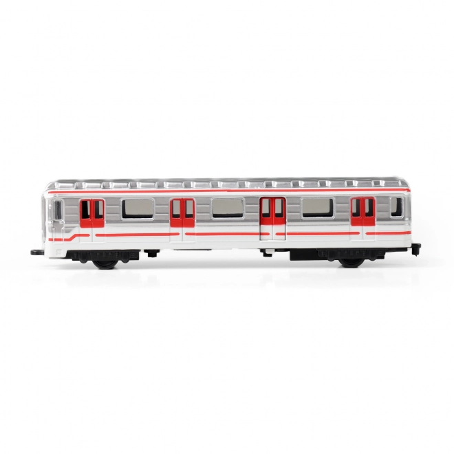 Métro pragois métal 16cm à rétrofriction en boîte 19,5x7x6cm