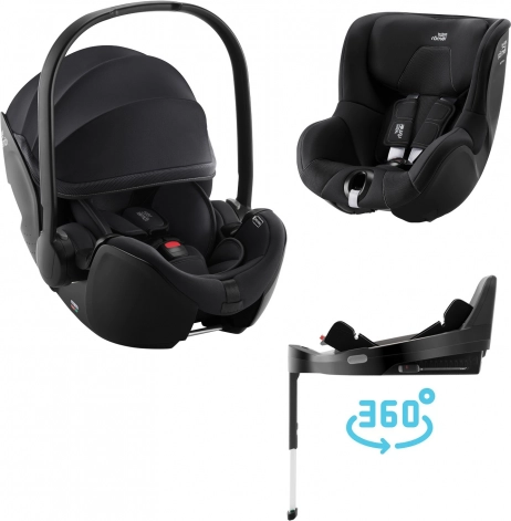 Ensemble de sièges auto pour enfants Britax Römer Baby-Safe Pro et Dualfix 5z, Galaxy Black
